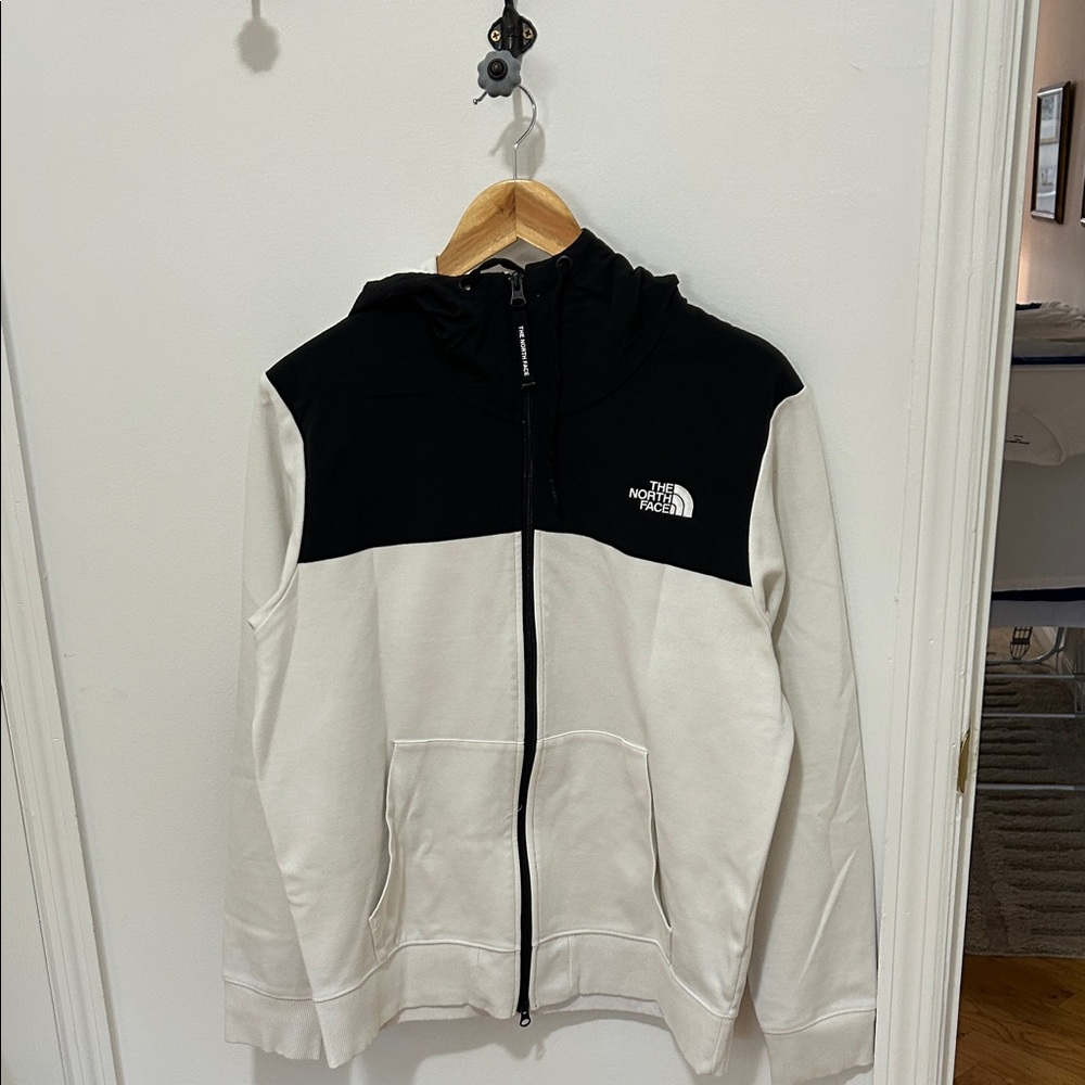 The North Face Black and Cream Full-Zip Hoodie